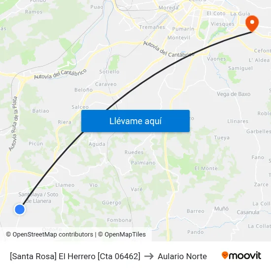 [Santa Rosa]  El Herrero [Cta 06462] to Aulario Norte map