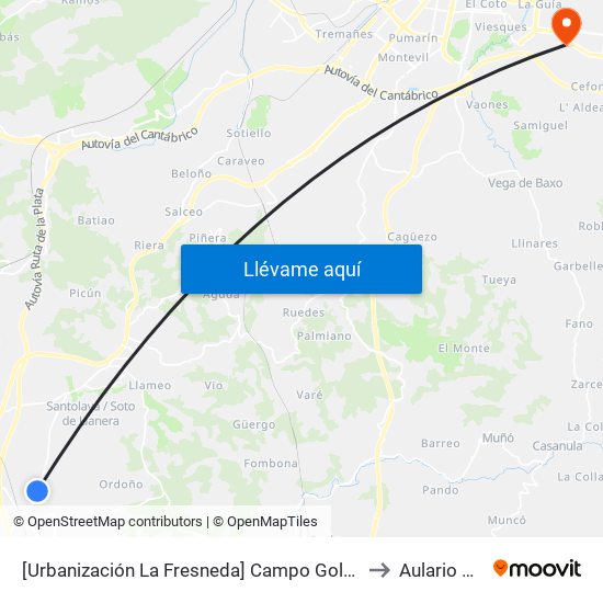 [Urbanización La Fresneda]  Campo Golf [Cta 06464] to Aulario Norte map