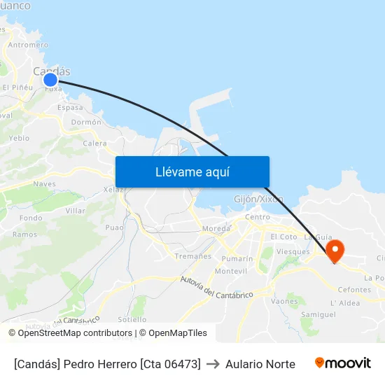 [Candás]  Pedro Herrero [Cta 06473] to Aulario Norte map
