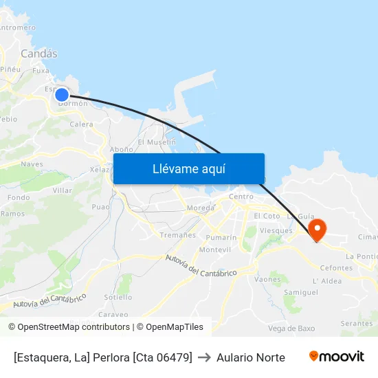 [Estaquera, La]  Perlora [Cta 06479] to Aulario Norte map