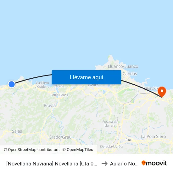 [Novellana|Nuviana]  Novellana [Cta 06510] to Aulario Norte map