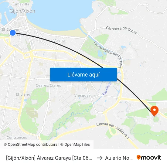 [Gijón/Xixón]  Álvarez Garaya [Cta 06652] to Aulario Norte map