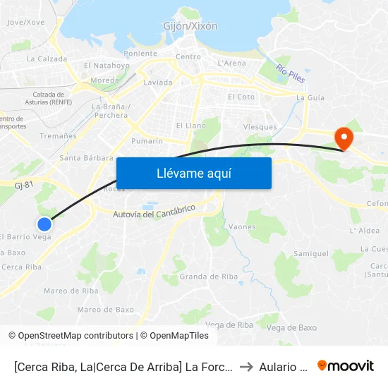 [Cerca Riba, La|Cerca De Arriba]  La Forcada [Cta 06732] to Aulario Norte map