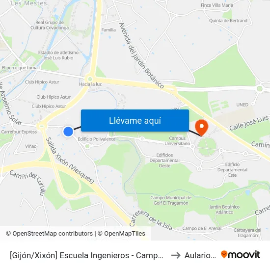 [Gijón/Xixón]  Escuela Ingenieros - Campus Viesques [Cta 06903] to Aulario Norte map