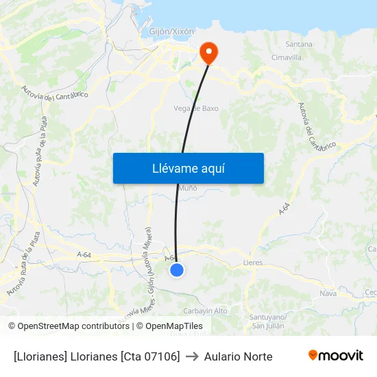 [Llorianes]  Llorianes [Cta 07106] to Aulario Norte map