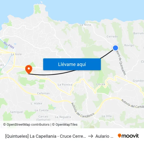 [Quintueles]  La Capellanía - Cruce Cerreo [Cta 07168] to Aulario Norte map