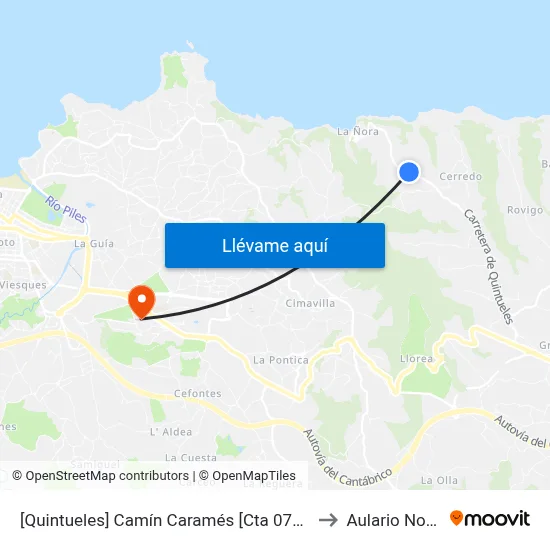 [Quintueles]  Camín Caramés [Cta 07171] to Aulario Norte map
