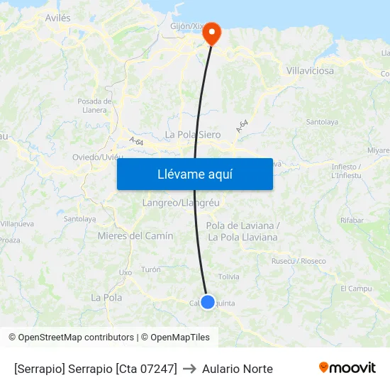 [Serrapio]  Serrapio [Cta 07247] to Aulario Norte map