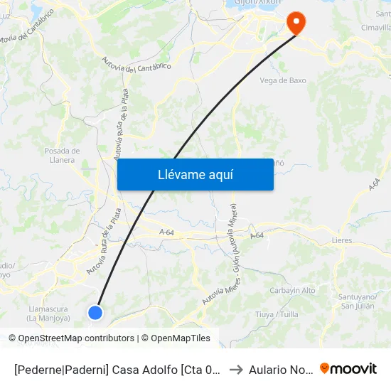 [Pederne|Paderni]  Casa Adolfo [Cta 07474] to Aulario Norte map