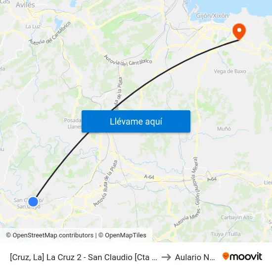 [Cruz, La]  La Cruz 2 - San Claudio [Cta 07517] to Aulario Norte map
