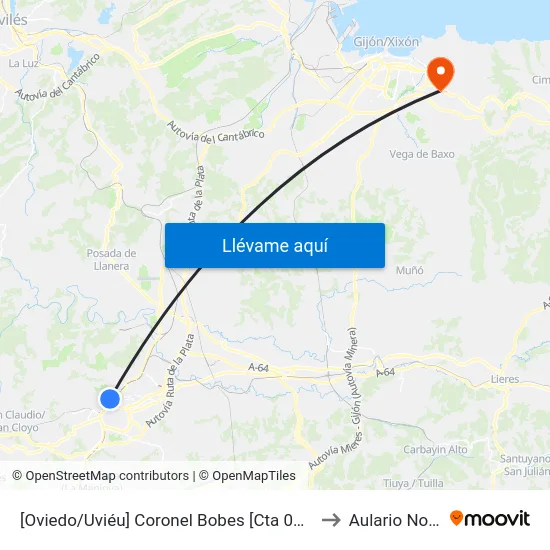 [Oviedo/Uviéu]  Coronel Bobes [Cta 07675] to Aulario Norte map