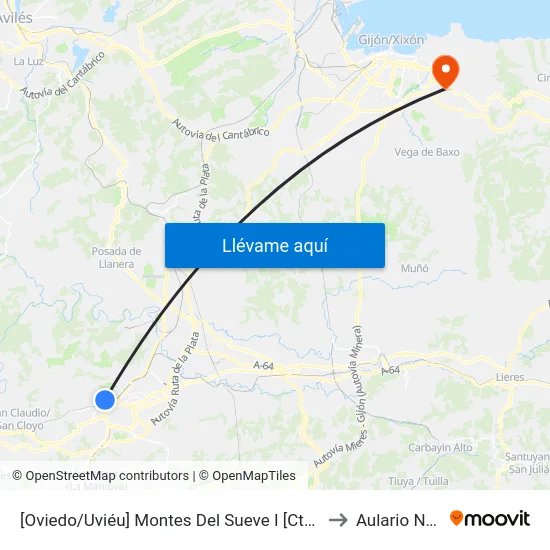 [Oviedo/Uviéu]  Montes Del Sueve I [Cta 07691] to Aulario Norte map