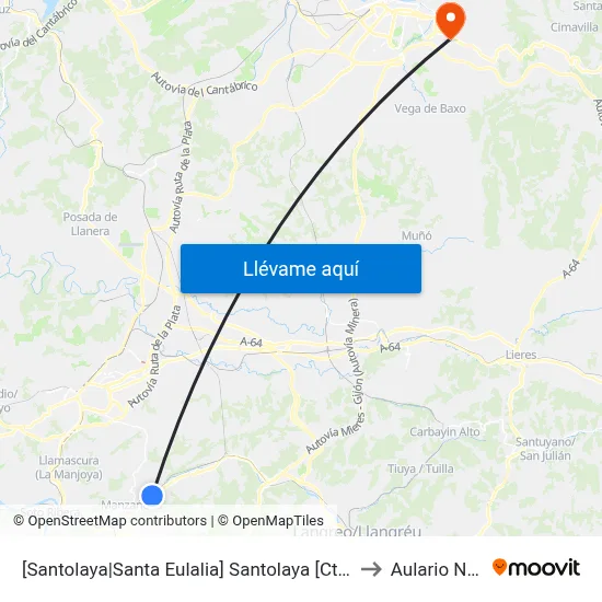 [Santolaya|Santa Eulalia]  Santolaya [Cta 07699] to Aulario Norte map