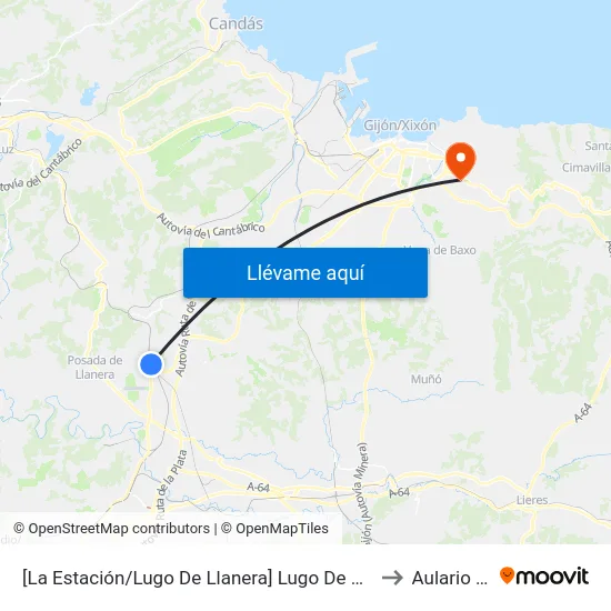[La Estación/Lugo De Llanera]  Lugo De Llanera [Cta 07955] to Aulario Norte map