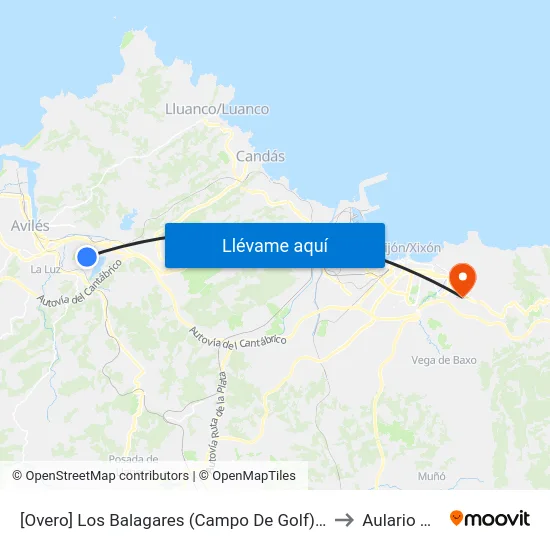 [Overo]  Los Balagares (Campo De Golf) [Cta 08662] to Aulario Norte map