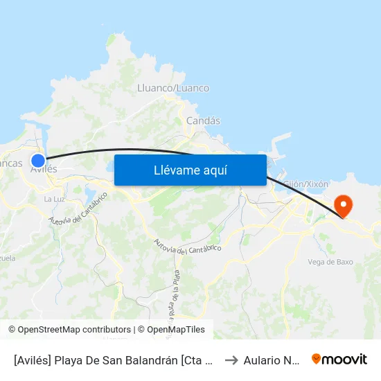 [Avilés]  Playa De San Balandrán [Cta 09127] to Aulario Norte map