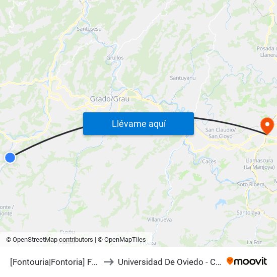 [Fontouria|Fontoria]  Fontouria [Cta 06017] to Universidad De Oviedo - Campus De Llamaquique map