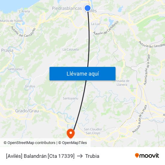 [Avilés]  Balandrán [Cta 17339] to Trubia map