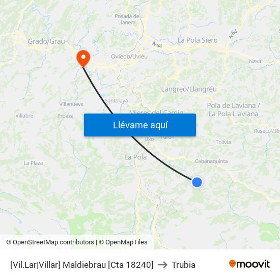 [Vil.Lar|Villar]  Maldiebrau [Cta 18240] to Trubia map