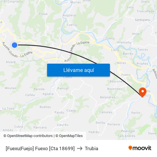 [Fuexu|Fuejo]  Fuexo [Cta 18699] to Trubia map