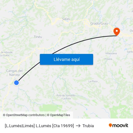 [L.Lumés|Limés]  L.Lumés [Cta 19699] to Trubia map