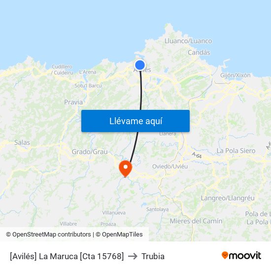 [Avilés]  La Maruca [Cta 15768] to Trubia map