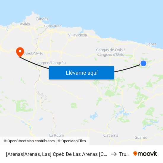 [Arenas|Arenas, Las]  Cpeb De Las Arenas [Cta 08778] to Trubia map