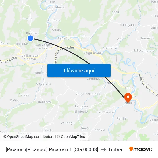 [Picarosu|Picaroso]  Picarosu 1 [Cta 00003] to Trubia map