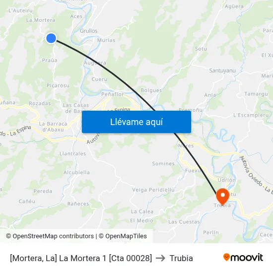 [Mortera, La]  La Mortera 1 [Cta 00028] to Trubia map