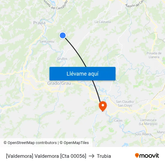 [Valdemora]  Valdemora [Cta 00056] to Trubia map