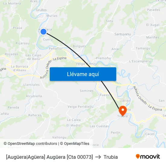 [Augüera|Agüera]  Augüera [Cta 00073] to Trubia map