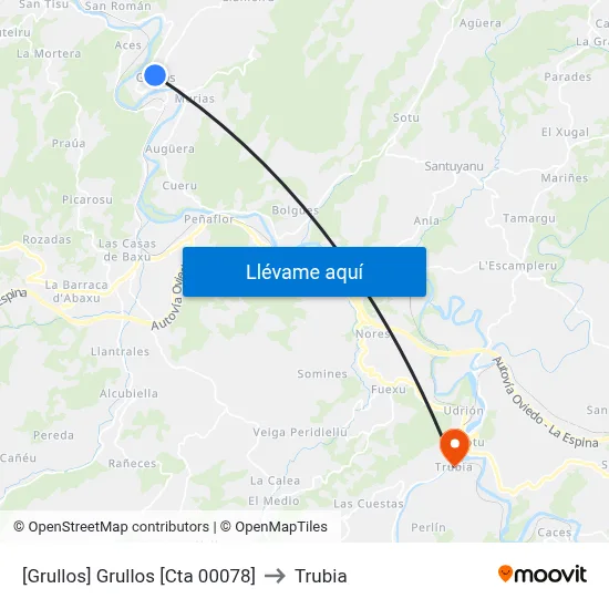 [Grullos]  Grullos [Cta 00078] to Trubia map