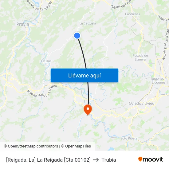 [Reigada, La]  La Reigada [Cta 00102] to Trubia map