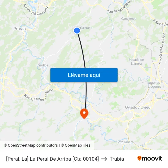 [Peral, La]  La Peral De Arriba [Cta 00104] to Trubia map