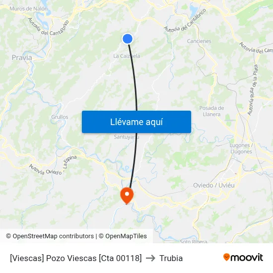 [Viescas]  Pozo Viescas [Cta 00118] to Trubia map