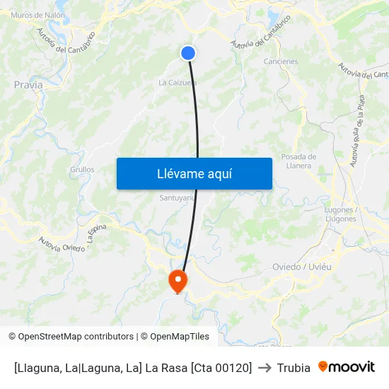 [Llaguna, La|Laguna, La]  La Rasa [Cta 00120] to Trubia map