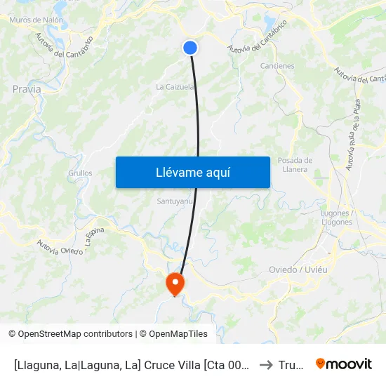 [Llaguna, La|Laguna, La]  Cruce Villa [Cta 00126] to Trubia map
