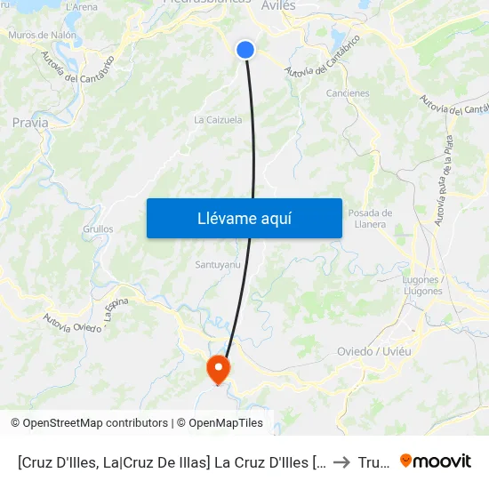 [Cruz D'Illes, La|Cruz De Illas]  La Cruz D'Illes [Cta 00130] to Trubia map