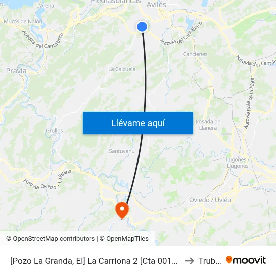 [Pozo La Granda, El]  La Carriona 2 [Cta 00131] to Trubia map