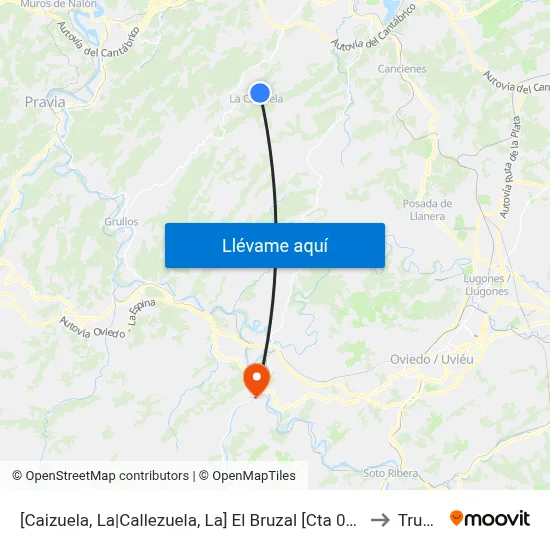 [Caizuela, La|Callezuela, La]  El Bruzal [Cta 00170] to Trubia map