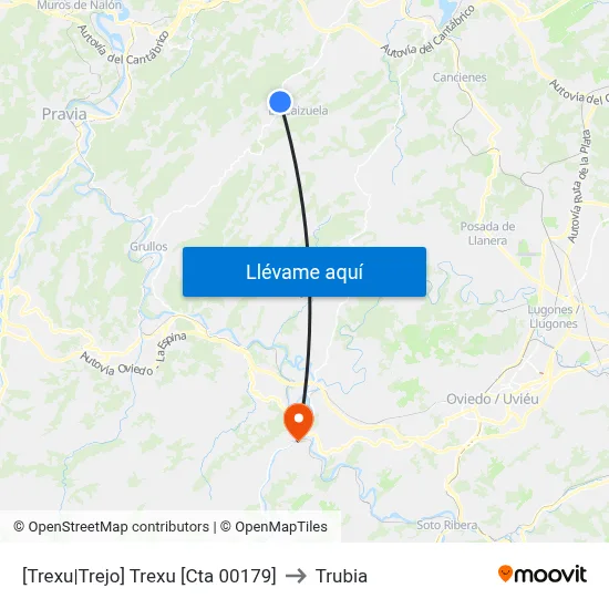[Trexu|Trejo]  Trexu [Cta 00179] to Trubia map