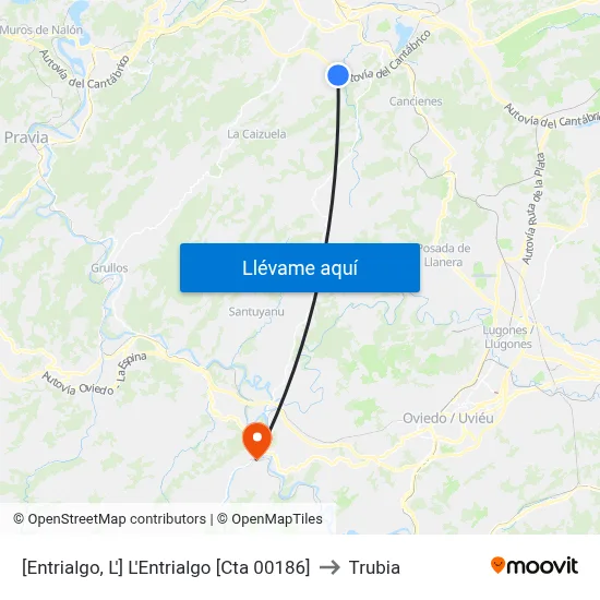 [Entrialgo, L']  L'Entrialgo [Cta 00186] to Trubia map