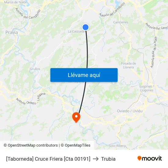 [Taborneda]  Cruce Friera [Cta 00191] to Trubia map