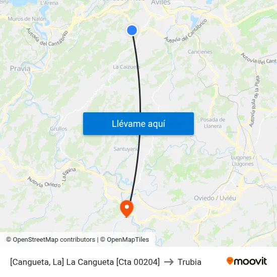 [Cangueta, La]  La Cangueta [Cta 00204] to Trubia map