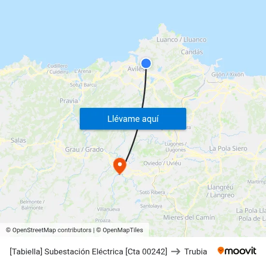 [Tabiella]  Subestación Eléctrica [Cta 00242] to Trubia map