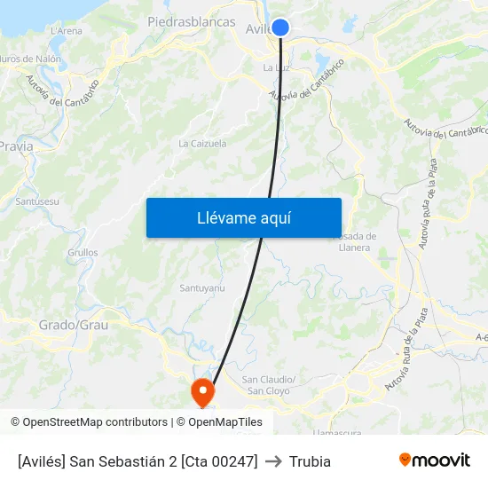 [Avilés]  San Sebastián 2 [Cta 00247] to Trubia map