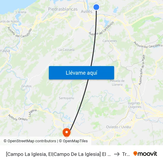 [Campo La Iglesia, El|Campo De La Iglesia]  El Campo La Iglesia [Cta 00266] to Trubia map
