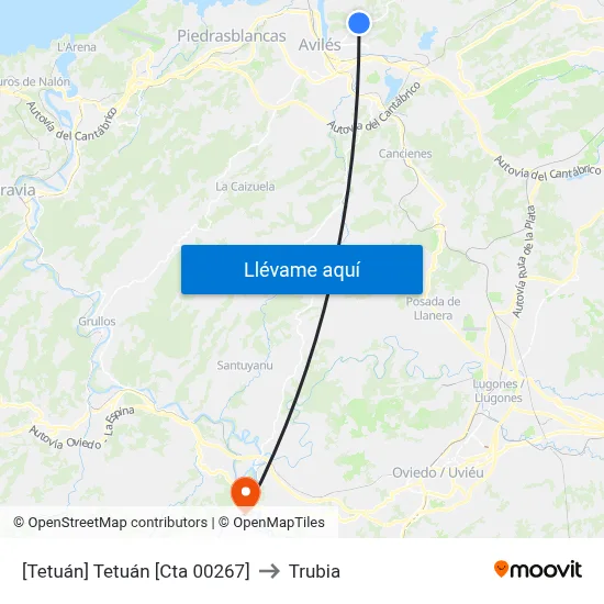 [Tetuán]  Tetuán [Cta 00267] to Trubia map