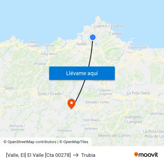 [Valle, El]  El Valle [Cta 00278] to Trubia map