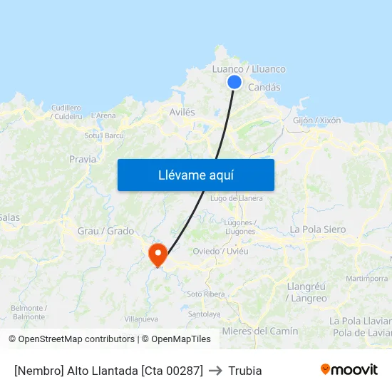 [Nembro]  Alto Llantada [Cta 00287] to Trubia map
